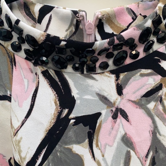 Kasper Pink and Black Floral Dress WITH POCKETS - Picture 4 of 6